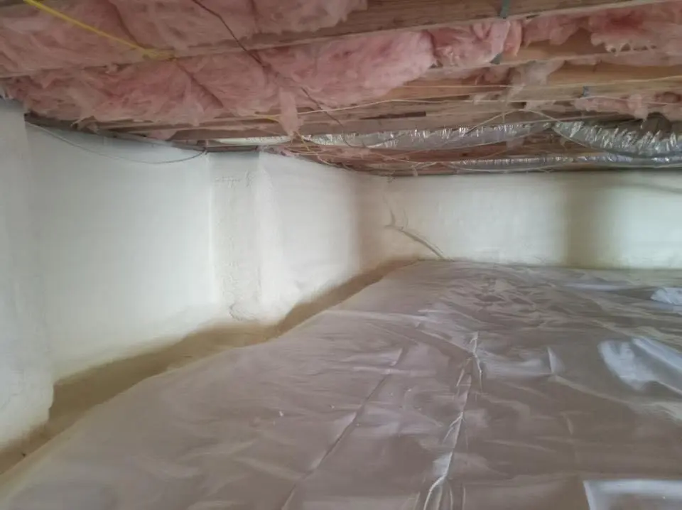 Crawl space encapsulation with closed-cell spray foam for Roof Leak Repair in Wynne